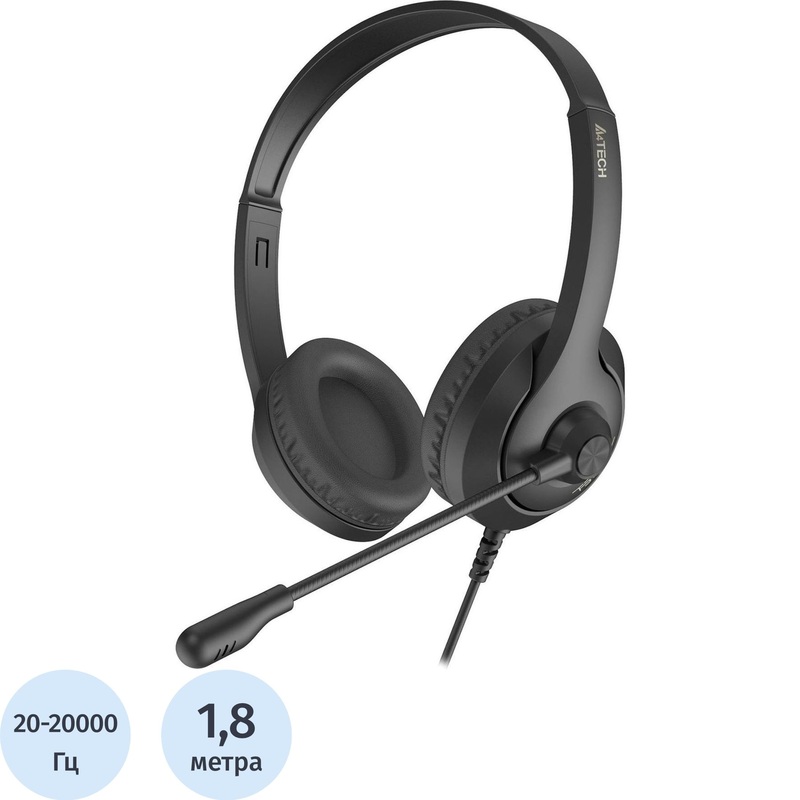 Изображение товара Уценка. Гарнитура проводная A4Tech Fstyler FH100I Stone Black Изображение товара Уценка. Гарнитура проводная A4Tech Fstyler FH100I Stone Black