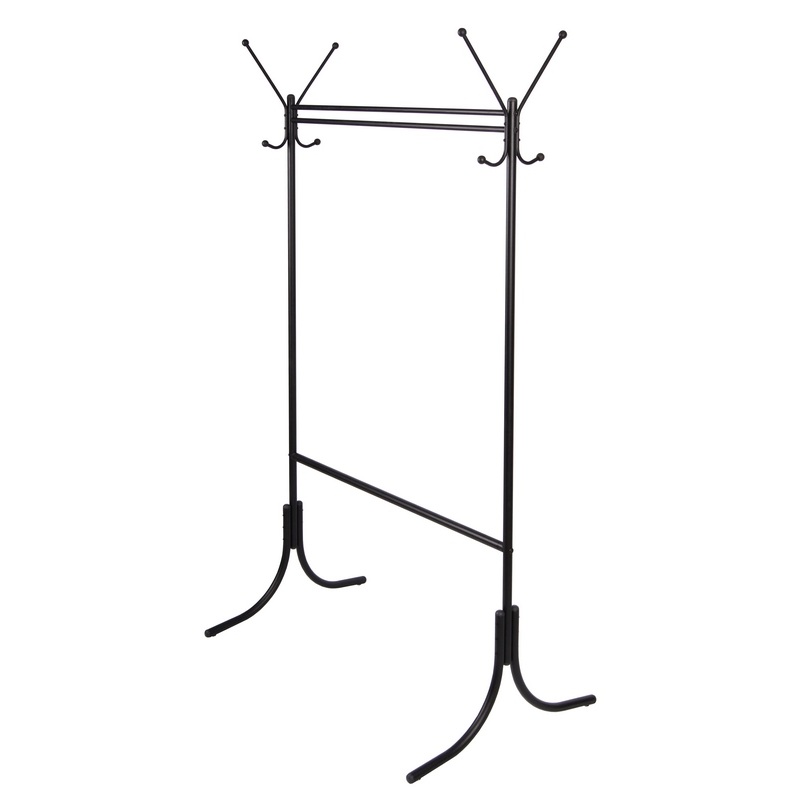 Изображение товара Вешало для одежды КР - 13 черное из металла с крючками и нижней планкой