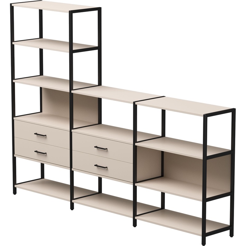 Изображение товара Стеллаж EVO 254ST11GU9005 кашемир/чёрный 2440х385х1840 мм