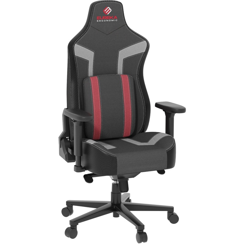 Изображение товара Игровое кресло Eureka Python II красное и чёрное ткань пластик регулируемый мягкий