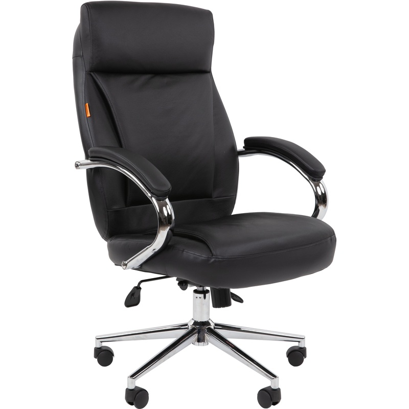 Изображение товара Кресло для руководителя Chairman 794 КОЖА чёрное (натуральная кожа с компаньоном, металл хромированный)