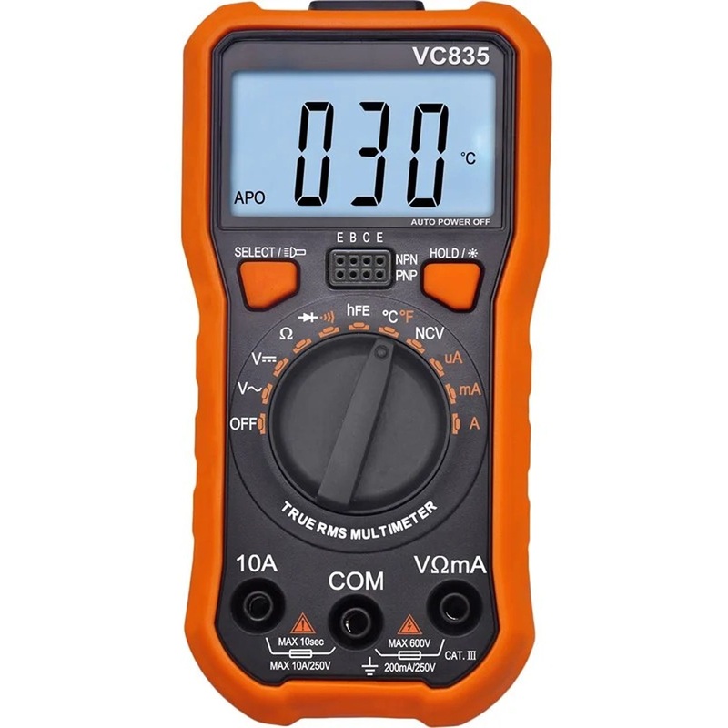 Изображение товара Мультиметр VC835 цифровой 5228 с подсветкой диод тест термопара и фиксацией данных