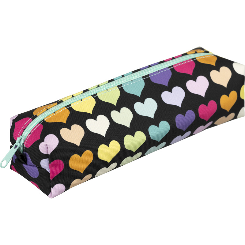 Изображение товара Пенал-косметичка Комус Класс Сердечки односекционный 21x5x6 см стильный дизайн