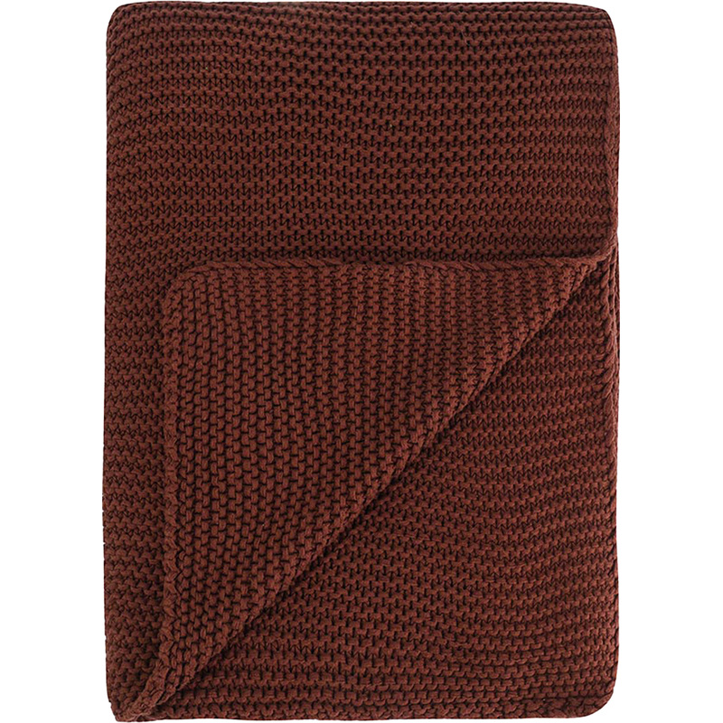 Изображение товара Плед хлопковый 130x180 см коричневый Tkano Essential гипоаллергенный ткань