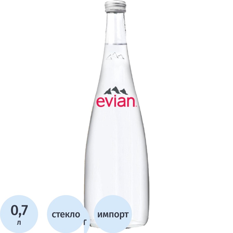 Изображение товара Вода минеральная Evian столовая негазированная 0.7 л натуральный происхождения