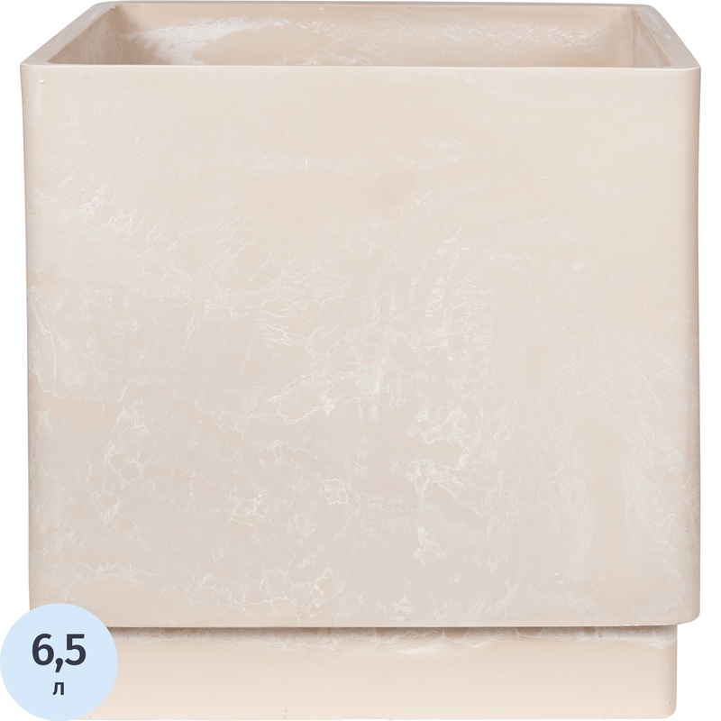 Изображение товара Горшок для цветов GreenShip 6.5 л песочный квадратный для дома и улицы