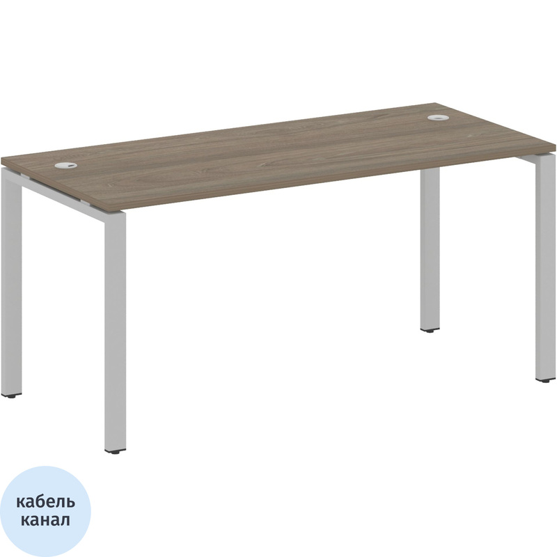 Изображение товара Стол прямой Metal System Style БП.СП-4 вяз благородный серый 1600х720х750 мм
