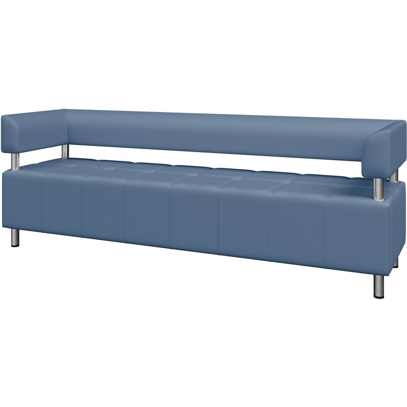 Изображение товара Диван трехместный Юнит-Док U3-2 голубой из искусственной кожи