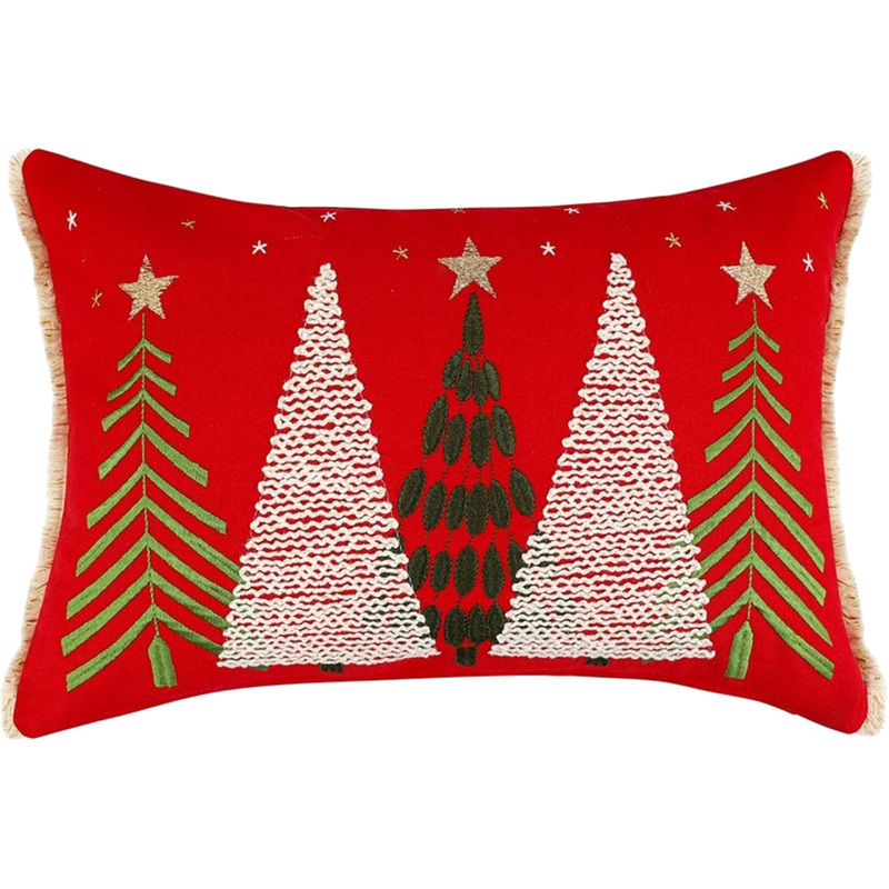 Изображение товара Наволочка Tkano Icy forest 30x45 см хлопок красная для декора