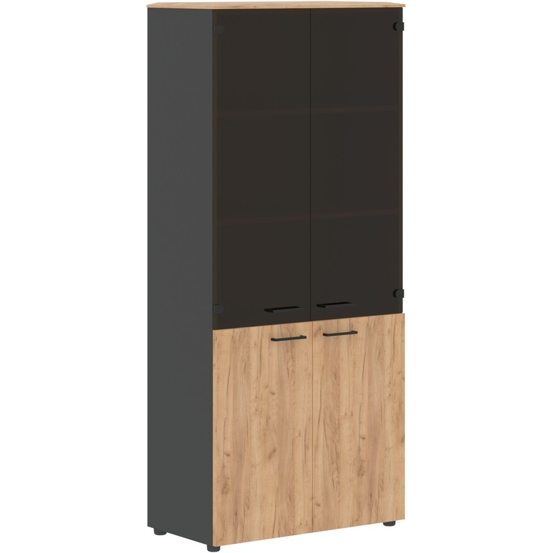 Изображение товара Шкаф для документов Jay JHC 85.2C со стеклом дуб бофорд/антрацит