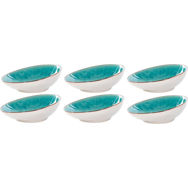 Изображение товара Набор тарелок на 6 персон Шаяна из керамики голубой Samold 6 предметов