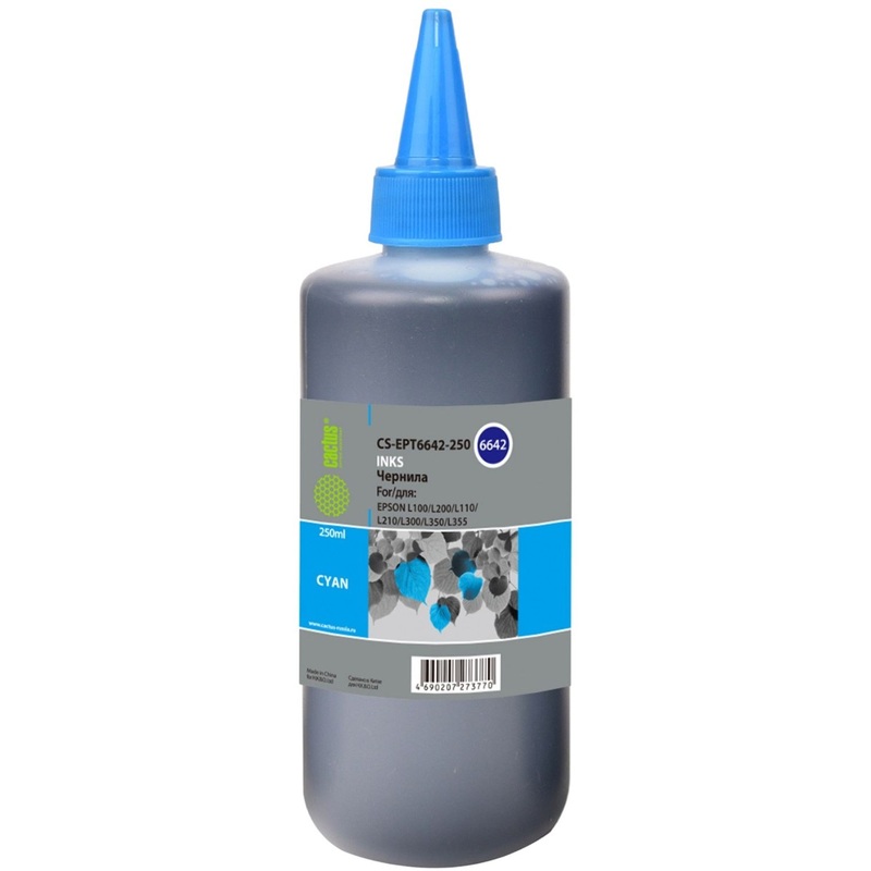 Изображение товара Чернила Cactus T6642 CS-EPT6642-250 для Epson голубые совместимые