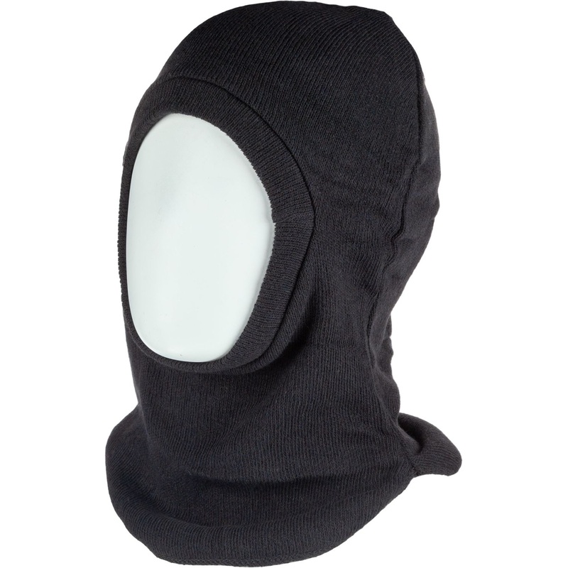 Изображение товара Трикотажная балаклава черная для зимних работ защитная теплая универсальный размер