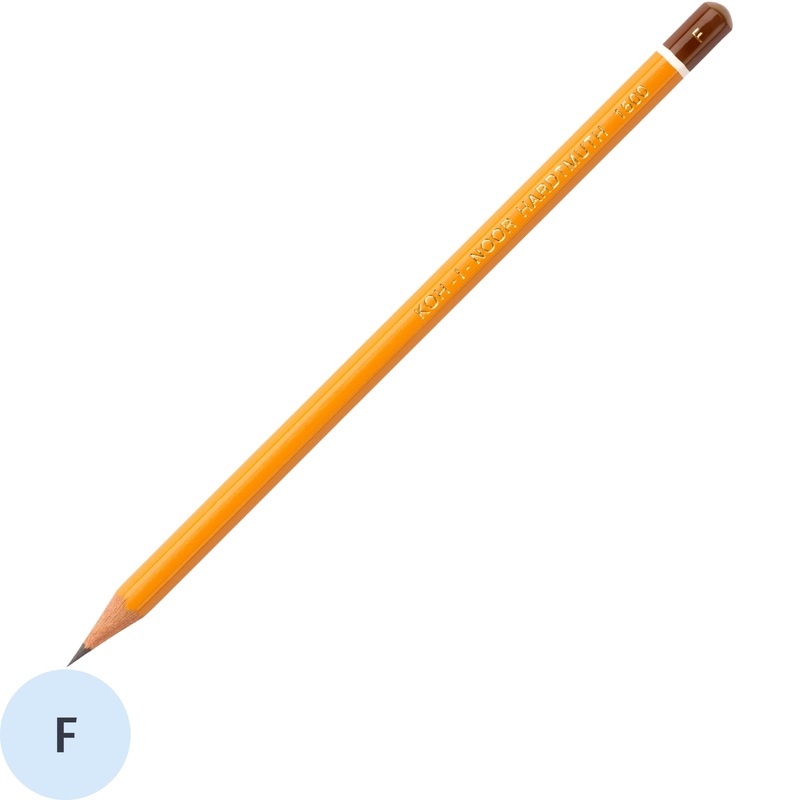 Изображение товара Чернографитный шестигранный карандаш серии 1500 F Koh-i-Noor, заточенный, без ластика