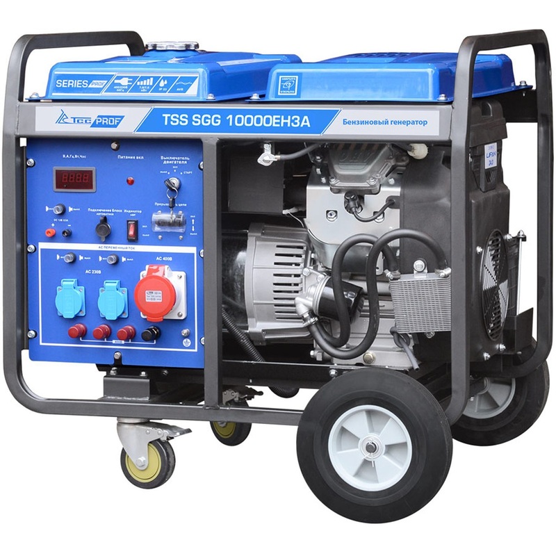 Изображение товара Бензиновый генератор ТСС SGG 10000EH3A 10 кВт с электроспуском и трёхфазной розеткой