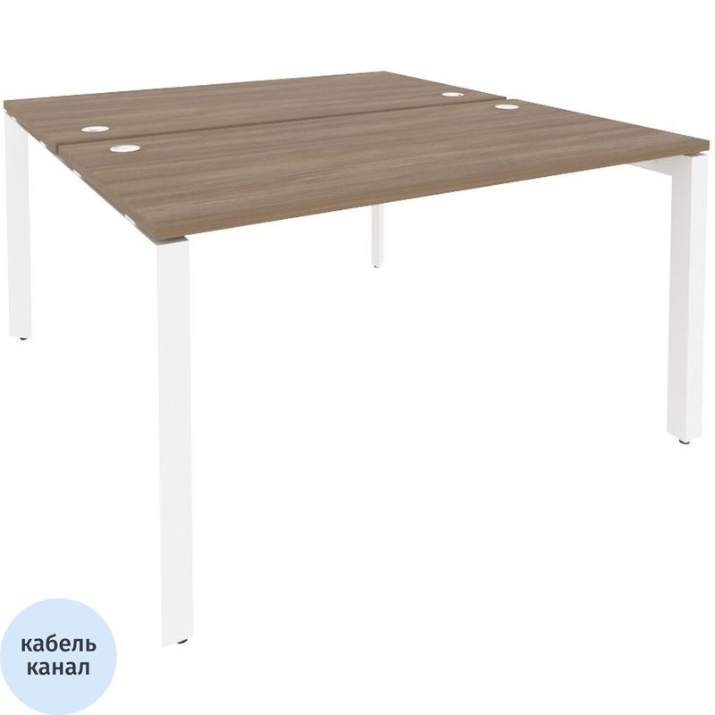 Изображение товара Рабочая станция ONIX-П O.MP-D.RS-2.3.7 двухместная 1380х1475х750 мм дуб аризона/белый