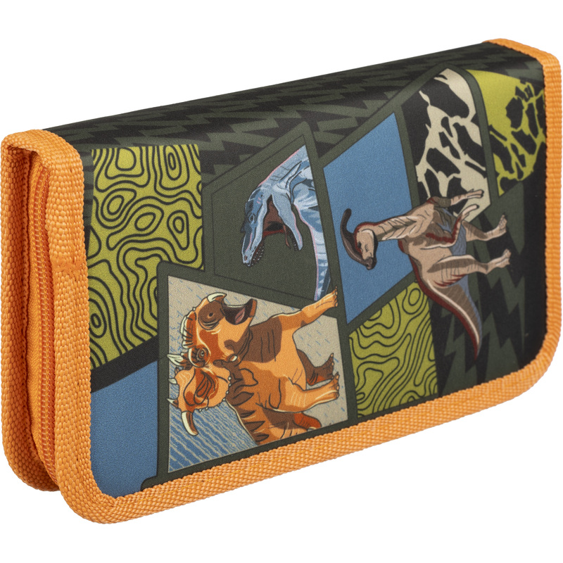 Изображение товара Пенал Комус ДИНО комикс тканевый для мальчиков школьников 19x11x2 см