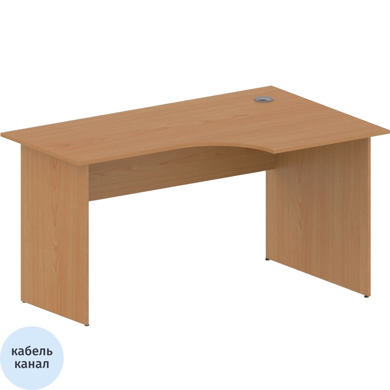 Изображение товара Эргономичный стол СП-Бюджет 2365 правый из ЛДСП с кабель-каналом