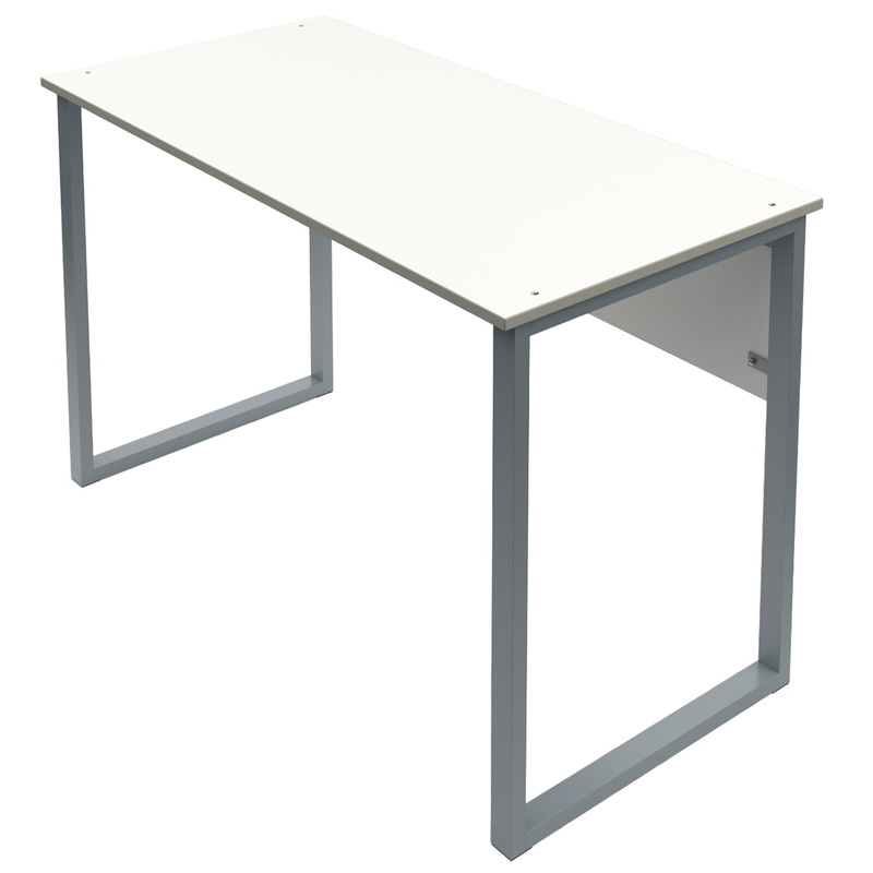 Изображение товара Ученический двухместный стол Рост 6 белый и серый для учебных заведений