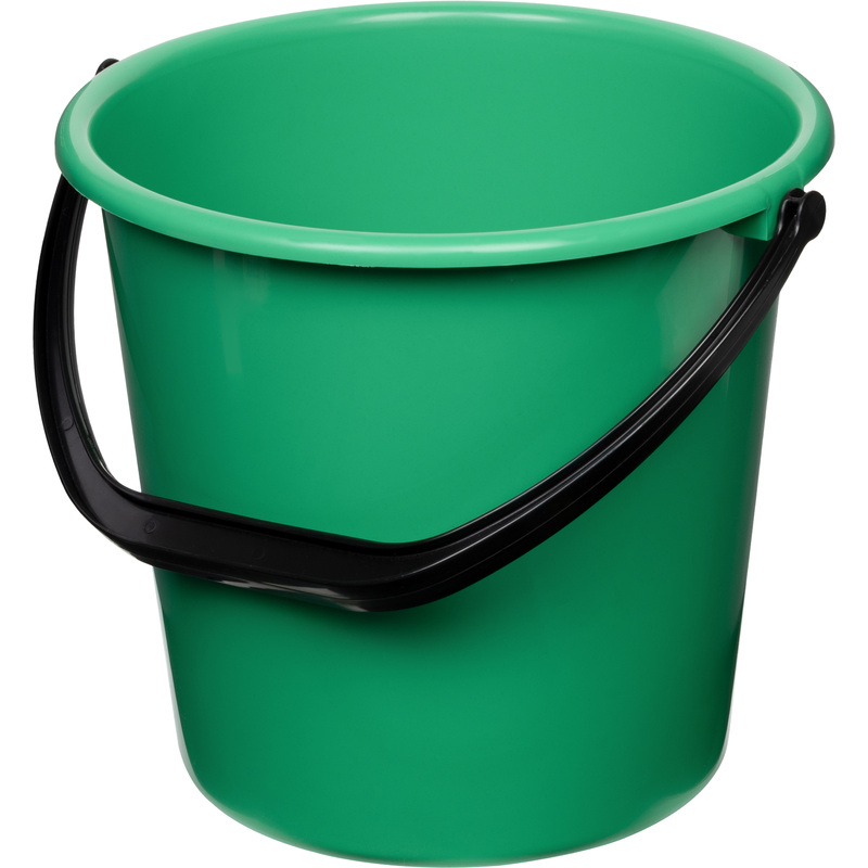 Изображение товара Ведро пластиковое 10 л зелёное ударопрочное для бытовых нужд