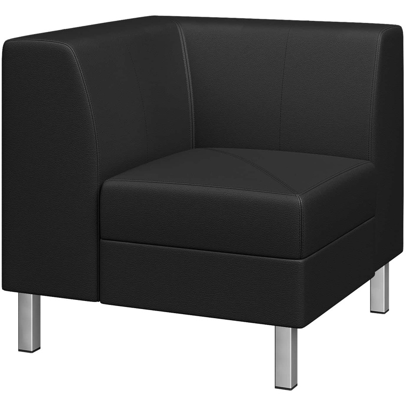 Изображение товара Угловой модуль дивана Flagman черный из искусственной кожи для стильного интерьера