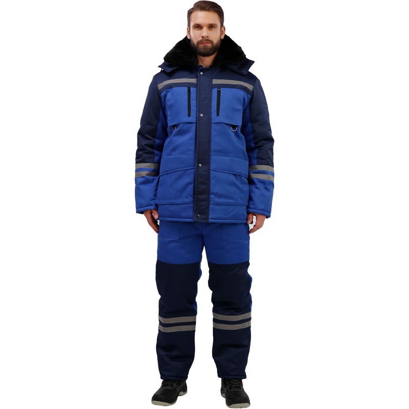 Изображение товара Зимний рабочий костюм мужской з03-КПК с СОП васильковый синего цвета