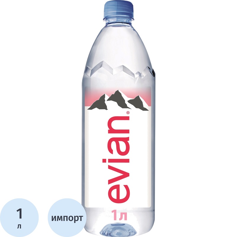 Изображение товара Вода минеральная Evian негазированная 1 л для ежедневного употребления