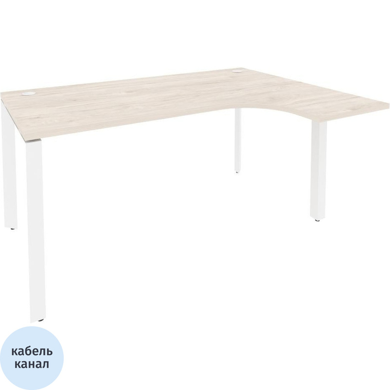 Изображение товара Эргономичный стол ONIX-П O.MP-SA-4R правый белый денвер светлый 1580х1180х750мм