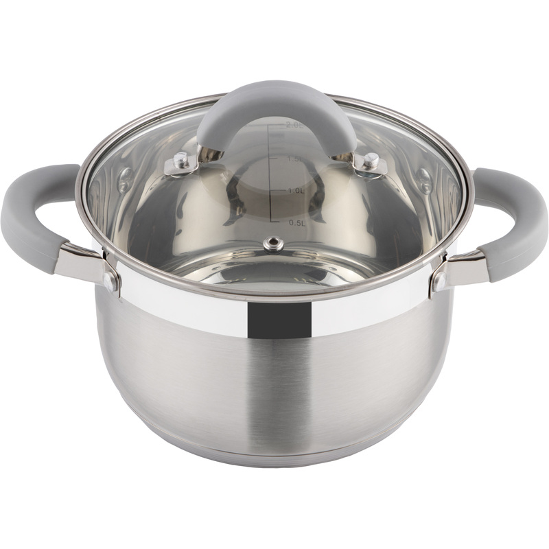 Изображение товара Кастрюля Mallony Felicita 2.9 л нержавеющая сталь стеклянная крышка для всех плит