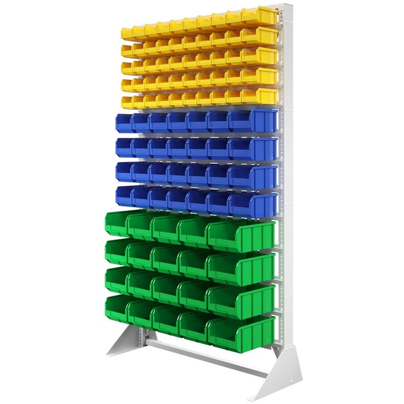 Изображение товара Металлическая стойка Стелла-техник с 13 полками и пластиковыми ящиками