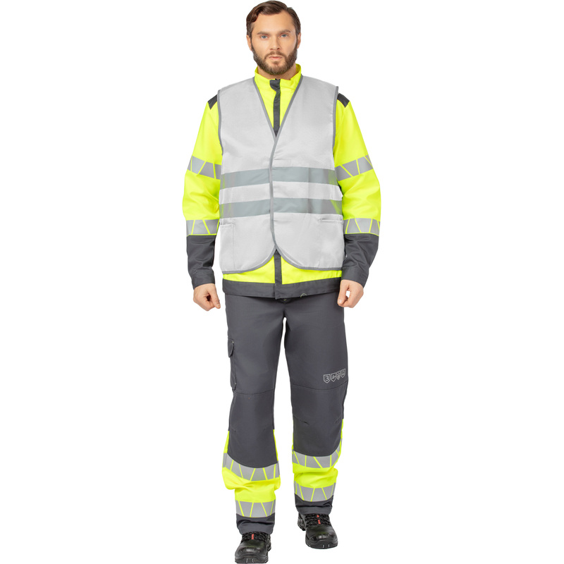 Изображение товара Жилет рабочий летний Тип 1Т с СОП белый для безопасности и видимости