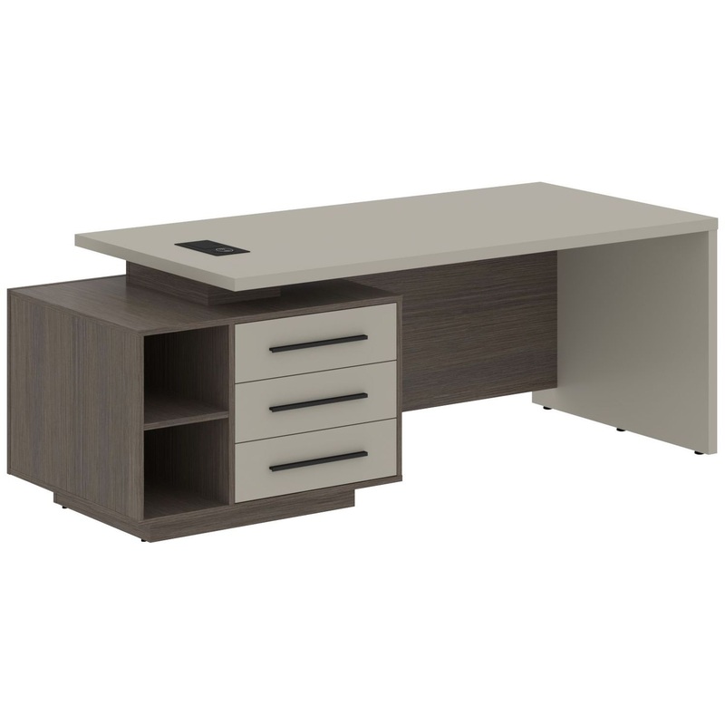 Изображение товара Стол руководителя (аметист/дуб сильвер, 1900х750х2200 мм)