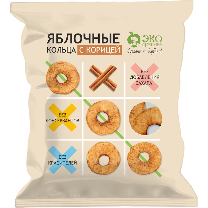 Изображение товара Яблоки сушёные Экофермер с корицей 75 г