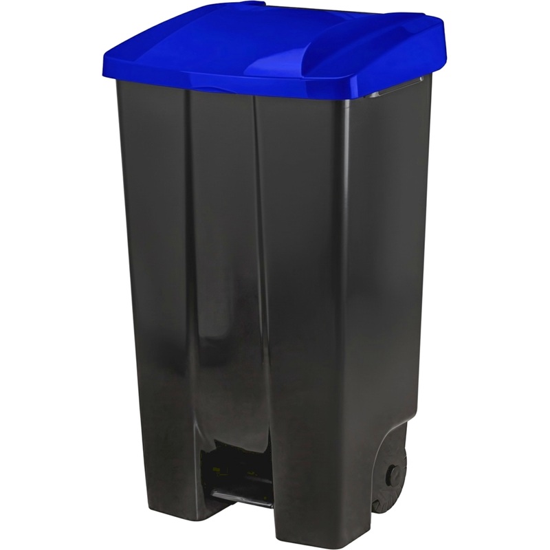 Изображение товара Мусорный контейнер-бак 110 л пластиковый с педалью и крышкой синий