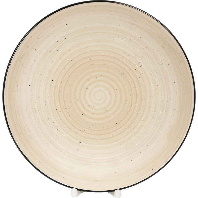 Изображение товара Тарелка универсальная Elrington Бриз Пальмира керамика 26 см бежевая/чёрная (6 штук в упаковке)