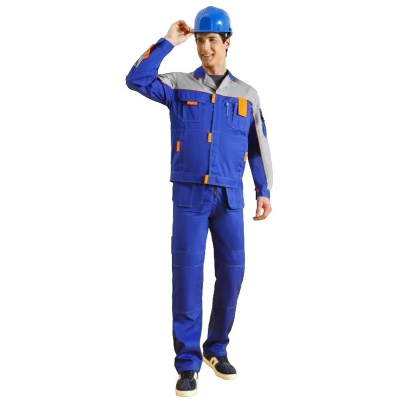 Изображение товара Костюм рабочий летний мужской васильковый/серый (размер 128-132 (64-66), рост 158-164)