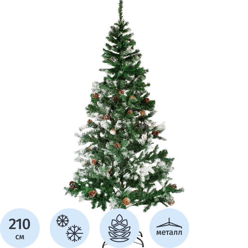 Изображение товара Уценка искусственная новогодняя елка 2.1 м с украшениями