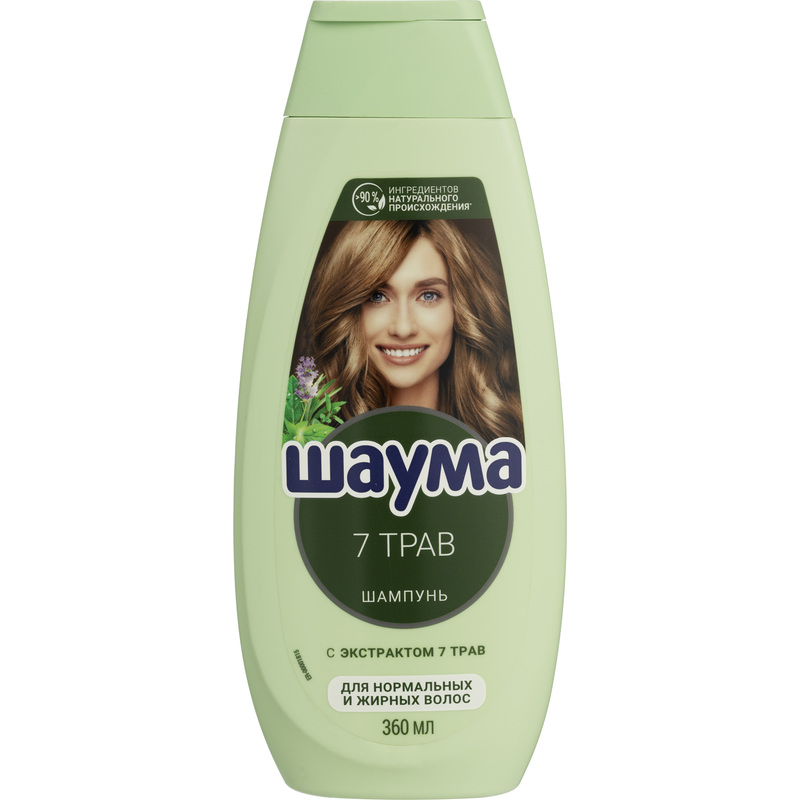 Изображение товара Шампунь Шаума 7 Трав для нормальных и жирных волос 360 мл