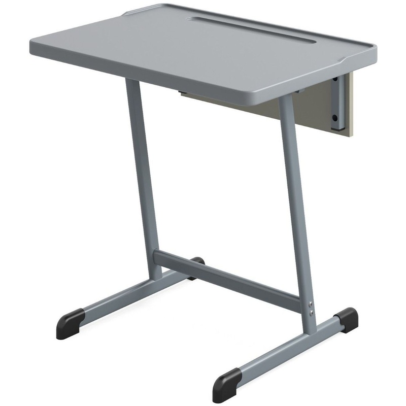 Изображение товара Парта одноместная Аспект столешница пластик с закруглёнными углами серый рост 6