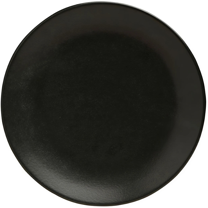 Изображение товара Набор безбортовых фарфоровых тарелок Porland Seasons 24 см черные 6 шт