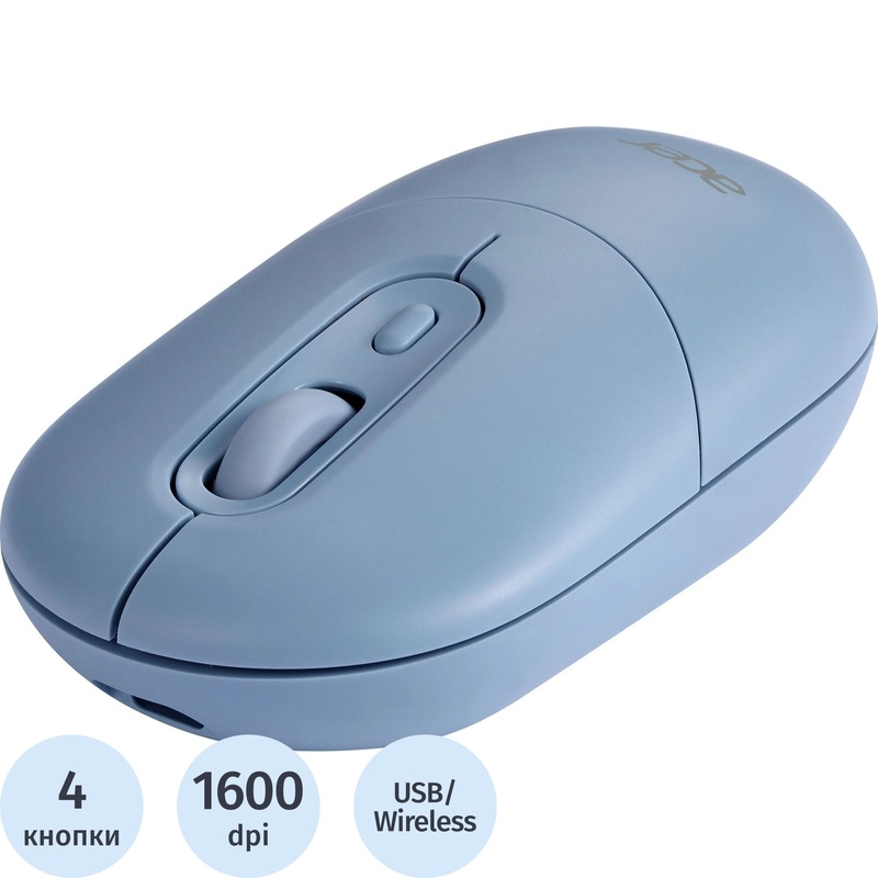Изображение товара Беспроводная мышь Acer OMR301 синяя (ZL.MCECC.01S) с аккум.