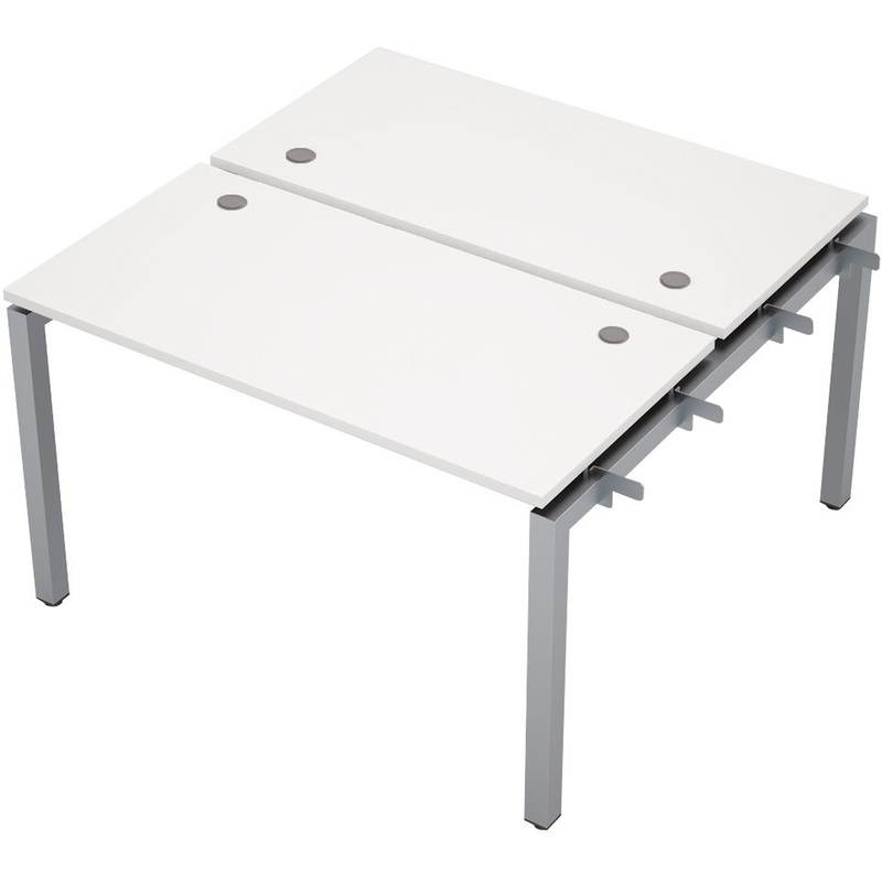 Изображение товара Рабочая станция Avance 6МБН.5268 двухместная (белый/алюминий матовый, 1200х1235х750 мм)