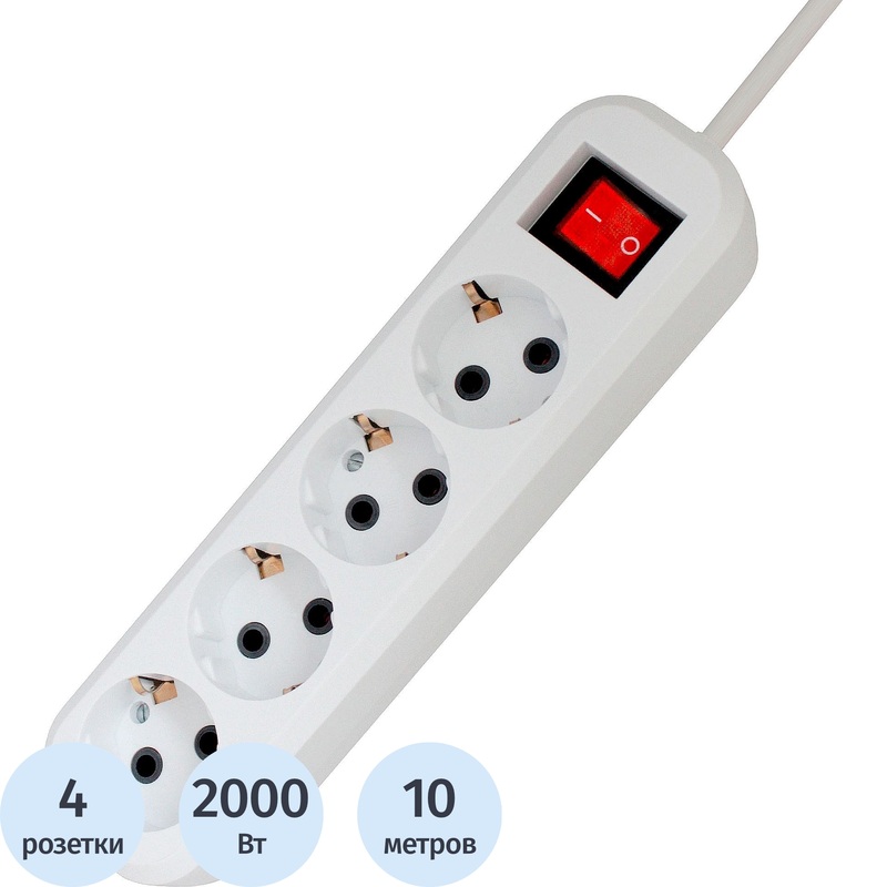 Изображение товара Сетевой фильтр PROGIX на 3 розетки 2 USB 10 метров SF4PW10