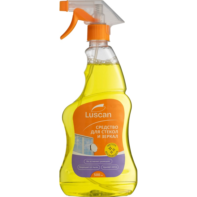 Изображение товара Средство для стекол и зеркал Luscan 500 мл с распылителем и цитрусовым ароматом