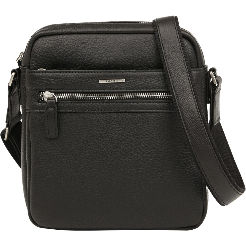 Изображение товара Сумка мужская повседневная Fabretti из натуральной кожи черная L14286-2