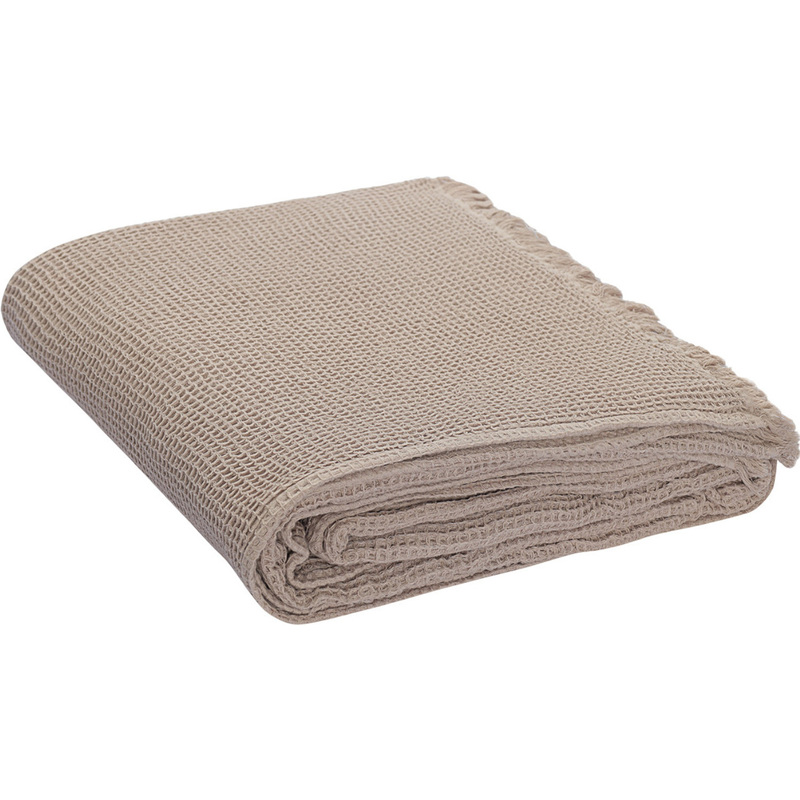 Изображение товара Покрывало на диван или кровать Tkano Essential 230x250 см хлопок серо-бежевое