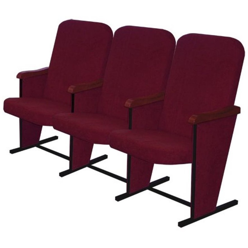 Изображение товара Многоместная секция Лондон бордовая/черная 3 места ткань металл