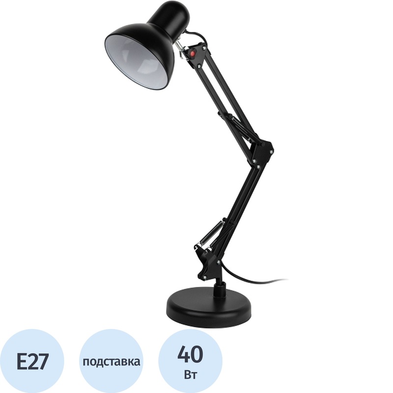 Изображение товара Настольный светильник Эра N-214-E27-40W-BK черный современной конструкции