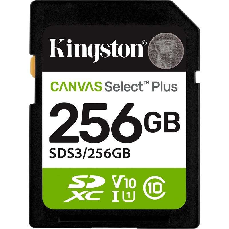 Изображение товара Карта памяти Kingston Canvas Select Plus 256ГБ SDXC UHS-I U1 V10 A1