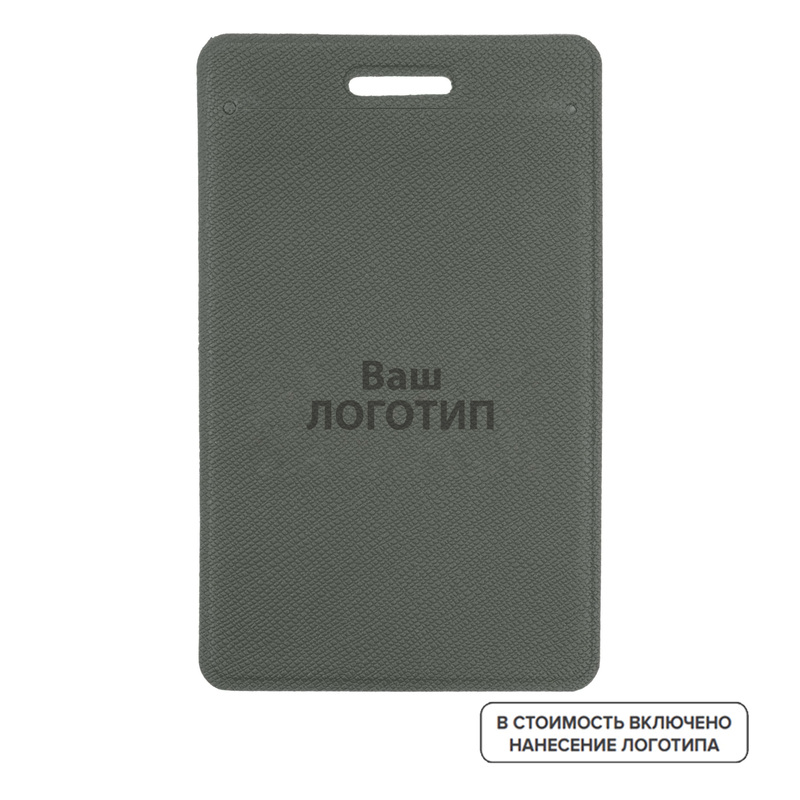 Изображение товара Бейдж Devon вертикальный 104x63 мм серый с индивидуальным тиснением